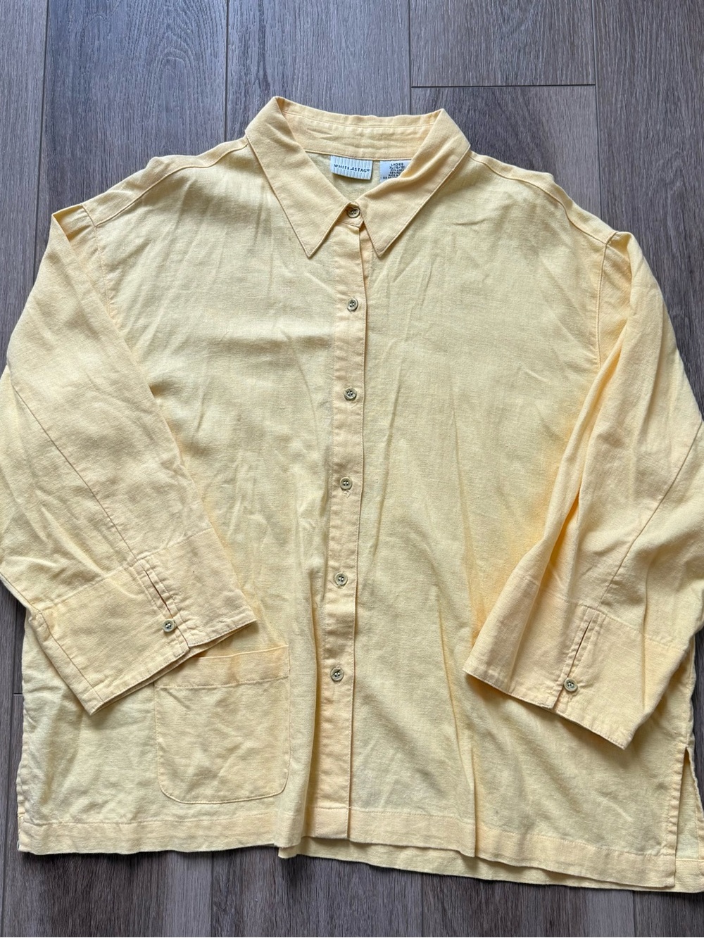 Vintage White Stag Light Yellow Button-Up Shirt size XL 16/18